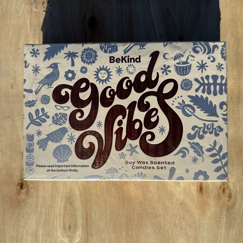 Be kind Good Vibes Soy Wax Scented Candle Set BRAND NEW * FAST SHIPPING *